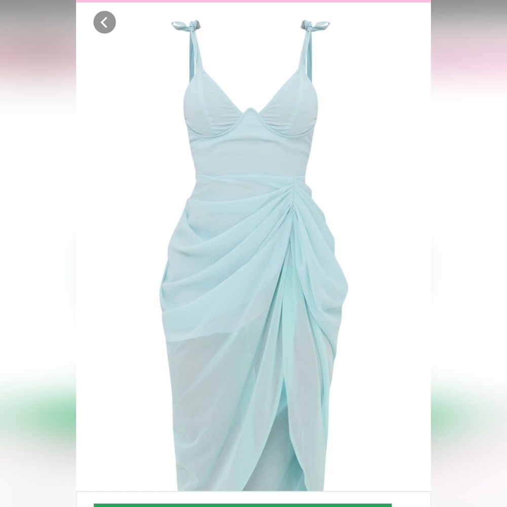 Pretty little thing size 6 light blue midi dress